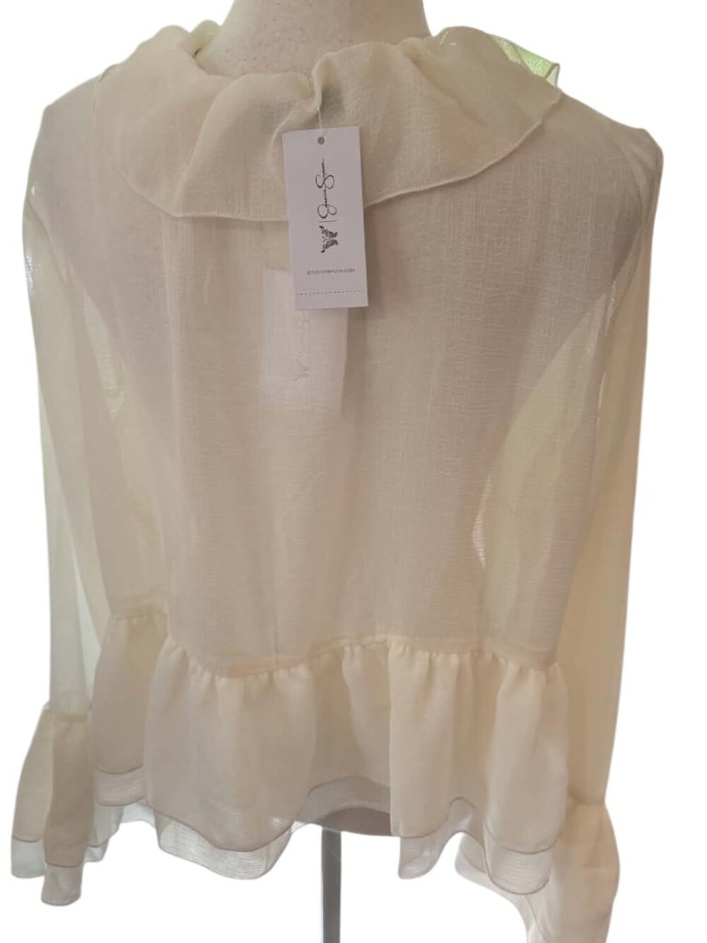 Jessica Simpson Cream Ruffle Blouse NWT - Picture 8 of 9